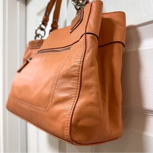 Coach Penelope Legacy Satchel Glovetanned Leather Python Embossed Trim - Picture 6 of 14